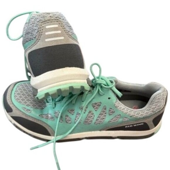 Red Wing Steel Toe Shoes Womens Athletic Sneakers Size 10 Mint Green & Gray Mesh - Picture 2 of 6